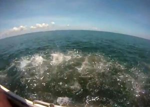 Troy Jansen and Dan Kent, who along with skipper Dean Candy took turns on 24kg stand-up gear to land this 153.5kg SBT over the 4.5 hour fight.